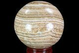 Polished, Banded Aragonite Sphere - Morocco #82248-1